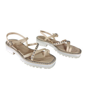 Gianni Bini Sandals Women‎ Sz 9.5M Studded Platform Shoes Strappy Leather Brazil